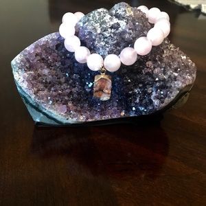 Authentic Rose Quartz Crystal Gemstone Bracelet 💖